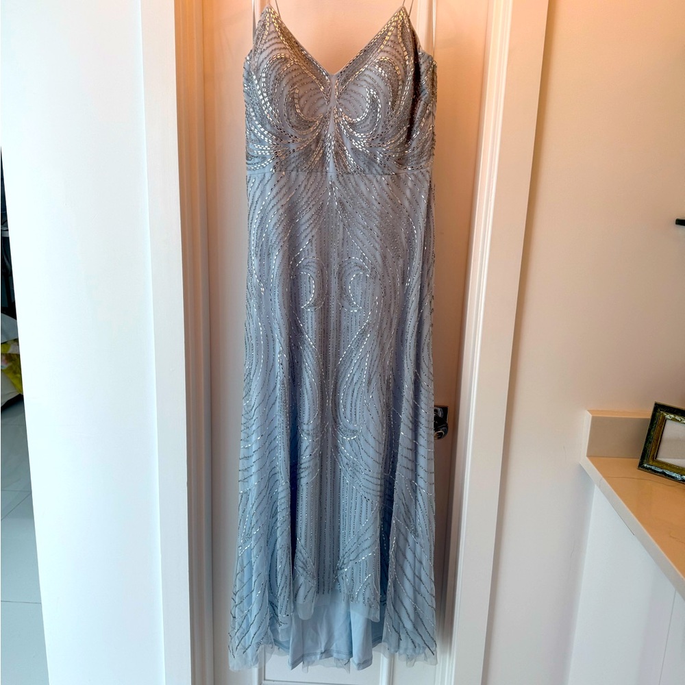 Aiden Mattox blue with beading evening gown.  Size 14